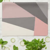 Moderne geometrische Formen aus rosa und grauem Mi Geschirrtuch (Gefaltet)