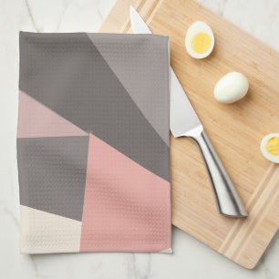 Moderne geometrische Formen aus rosa und grauem Mi Geschirrtuch