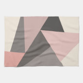 Moderne geometrische Formen aus rosa und grauem Mi Geschirrtuch (Horizontal)