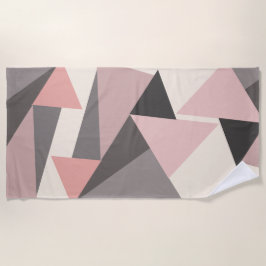 Moderne geometrische Formen aus rosa und grauem Mi Strandtuch