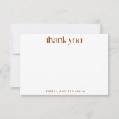 Moderne geometrische Formen Braun Tan Hochzeit maß Dankeskarte (Vorderseite)