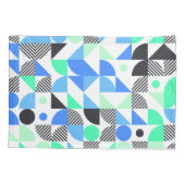 Moderne geometrische Formen der blauen Minte Kissenbezug (Rückseite-Links)