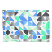 Moderne geometrische Formen der blauen Minte Kissenbezug (Vorderseite-Links)