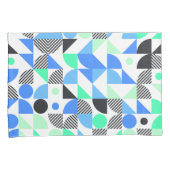 Moderne geometrische Formen der blauen Minte Kissenbezug (Vorderseite-Rechts)
