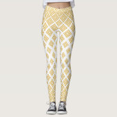 Moderne geometrische Formen des Glitzer Gold Leggings (Vorderseite)