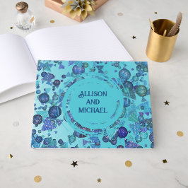 Moderne geometrische Formen in blau Gästebuch