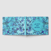 Moderne geometrische Formen in blau Gästebuch (Voll)