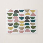 Moderne geometrische Formen in erdigen Pasten Puzzle (Horizontal)