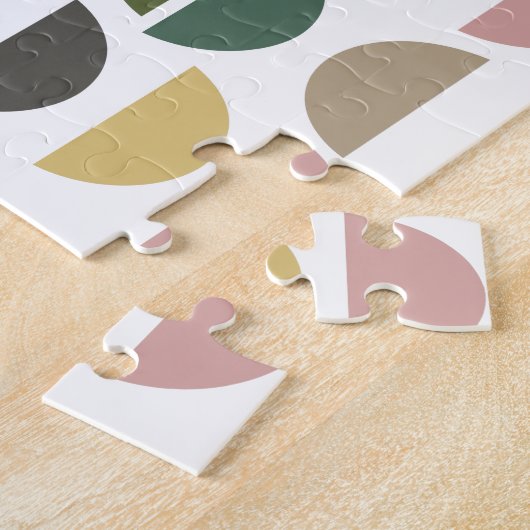 Moderne geometrische Formen in erdigen Pasten Puzzle (Seite)