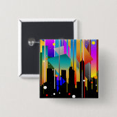 Moderne geometrische Formen in New York Abstrakt Button (Vorne & Hinten)