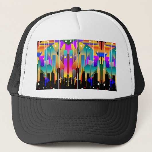 Moderne geometrische Formen in New York Abstrakt Truckerkappe (Vorderseite)