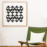 Moderne geometrische Formen Kunst und Weiß Poster<br><div class="desc">Modernes geometrisches Poster des mittleren Jahrhunderts in Schwarz und Weiß</div>