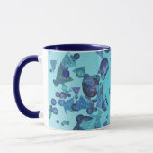 Moderne geometrische Formen mit Monogramm in blau Tasse (Links)