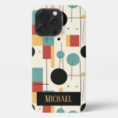 Moderne geometrische Formen mit Namen iPhone Hülle (Rückseite)