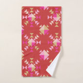 Moderne geometrische Formen Muster in hellrot Badhandtuch Set (Handtuch)