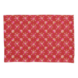 Moderne geometrische Formen Muster in hellrot Kissenbezug