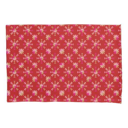Moderne geometrische Formen Muster in hellrot Kissenbezug (Vorderseite-Links)