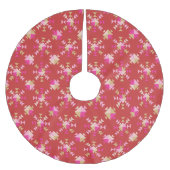 Moderne geometrische Formen Muster in hellrot Polyester Weihnachtsbaumdecke (Vorderseite)