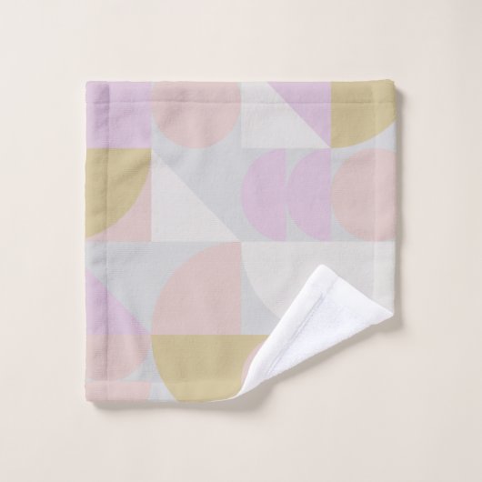 Moderne geometrische Formen Muster in Winterpasten Badhandtuch Set (Waschlappen)