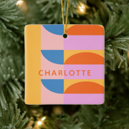 Moderne geometrische Formen Personalisiert Keramikornament