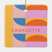 Moderne geometrische Formen Personalisiert Keramikornament (Rückseite)