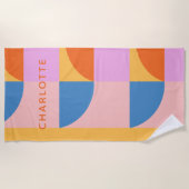 Moderne geometrische Formen Personalisiert Strandtuch (Vorderseite)