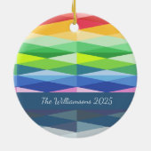 Moderne geometrische Formen Rainbow Personalisiert Keramik Ornament (Hinten)