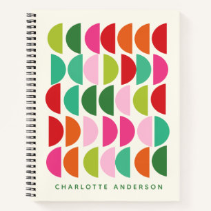 Moderne geometrische Formen Rosa Grün Personalisie Notizblock