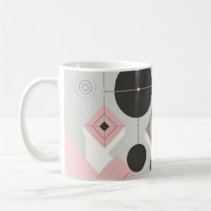 Moderne geometrische Formen Rosa und Graue Tasse