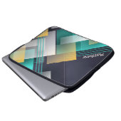 Moderne geometrische Formen Textur mit Individuell Laptopschutzhülle (Vorne Knopf)