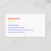 Moderne geometrische Formen Visitenkarte (Rückseite)