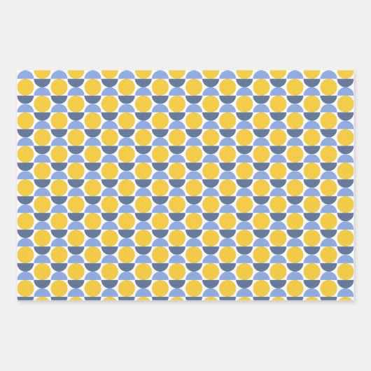 Moderne geometrische Formen von Blau und Gelb Geschenkpapier Set (Vorderseite 3)
