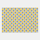 Moderne geometrische Formen von Blau und Gelb Geschenkpapier Set (Vorderseite 2)