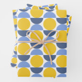 Moderne geometrische Formen von Blau und Gelb Geschenkpapier Set (Beispiel)