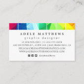 Moderne geometrische Formen von Regenbogen Visitenkarte (Rückseite)