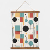 Moderne geometrische Formen Wandteppich Mit Holzrahmen (Vorderseite)