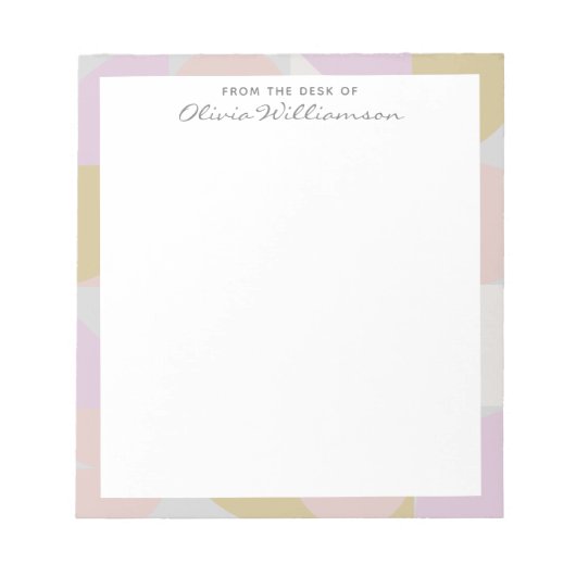 Moderne geometrische Formen Winterpastel Personali Notizblock (Vorderseite)