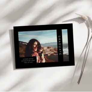 Moderne geometrische Foto-Abschlussanzeige Einladung