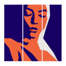 Moderne geometrische Frauenportrait Kunst