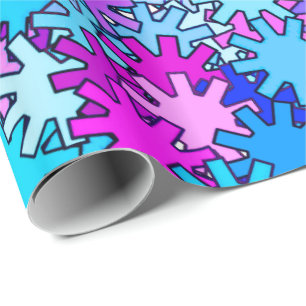 Moderne geometrische Gänge, blau, violett und orch Geschenkpapier