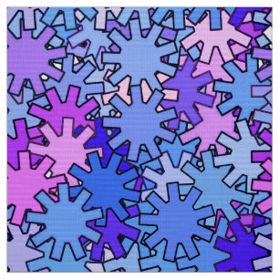 Moderne geometrische Gänge, blau, violett und orch Stoff