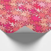 Moderne geometrische Gänge, Korallenrosa und Pfirs Geschenkpapier (Ecke)