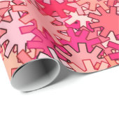 Moderne geometrische Gänge, Korallenrosa und Pfirs Geschenkpapier (Rolleneckpunkt)