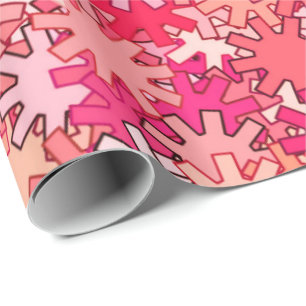 Moderne geometrische Gänge, Korallenrosa und Pfirs Geschenkpapier