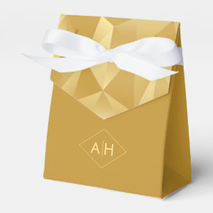 Moderne geometrische Gastgeschenk Hochzeit in Gold Geschenkschachtel