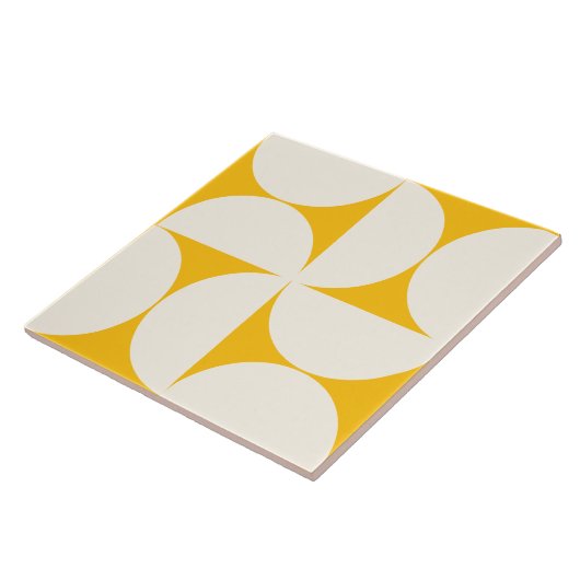 Moderne geometrische gelbe Halbkreise Tile Fliese (Seite)