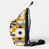 Moderne geometrische, gelbe und graue Schleudertas Crossbody Bag (Rechts)