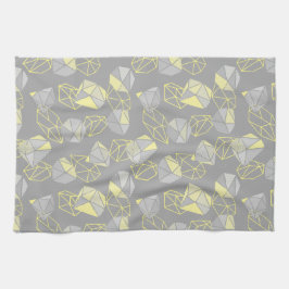 Moderne geometrische Gemische Muster Grau & Gelb Geschirrtuch
