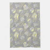 Moderne geometrische Gemische Muster Grau & Gelb Geschirrtuch (Vertikal)