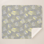 Moderne geometrische Gemische Muster Grau & Gelb Sherpadecke (Vorderseite (Horizontal))